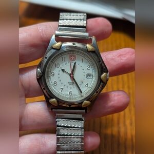 Vintage Silver and Gold Tone Swiss Army Watch.